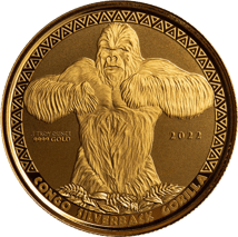 1/10 Unze Gold Kongo Silberrücken Gorilla 2022 (Auflage: 1.000)