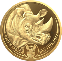 1/4 Unze Gold Big Five II Nashorn 2022 (Auflage: 2.000 | Polierte Platte)