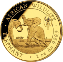 1 Unze Gold Somalia Elefant 2024 PM WMF (Auflage: 100 | Privymark World Money Fair Berlin)