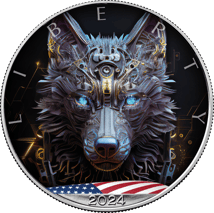 1 Unze Silber Eagle KI - Cyber Wolf 2024 (Auflage: 2.500)