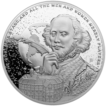 1 Unze Silber Inspirierende Ikonen William Shakespeare 2024 (Auflage: 100 | Polierte Platte)