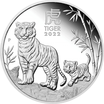1 Unze Silber Lunar III Tiger 2022 PP (Auflage: 5.000 | Polierte Platte)