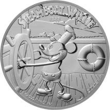 1 Unze Silber Mickey Mouse Steamboat Willie 2020 PP (Auflage: 1.928 | Polierte Platte)