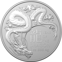 1 Unze Silber RAM Jahr des Drachen 2024 (Auflage: 50.000)