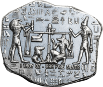 1 Unze Silber Reliktbarren Ägypten Anubis handgegossen