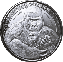 1 Unze Silber Silberrücken Gorilla 2023 (Auflage: 75.000)
