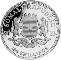1 Unze Silber Somalia Elefant 2023 (Auflage: 3.000 | teilvergoldet)