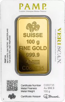 100 g Goldbarren PAMP Suisse