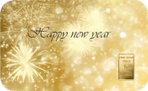 1g Goldbarren Heimerle und Meule Happy New Year FineCard