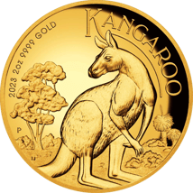 2 Unze Gold Känguru 2023 High Relief PP (Auflage: 200 | Polierte Platte)