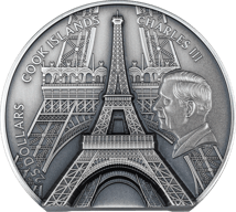 5 Unze Silber Eiffelturm Paris 2024 (Auflage: 889 | High Relief | Antik Finish)