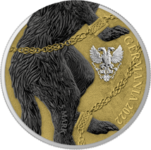 2 x 1 Unze Silber Germania Beasts Fenrir Geminus 2022 (Auflage: 500 | teilvergoldet)