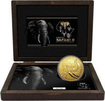 5 Unze Gold African Safari II Elefant 2021 PP (Auflage: 33 | Polierte Platte)