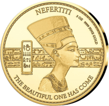 5 Unze Gold Nofretete 2016 (Auflage: 99 Münzen | inkl. Holzbox & handbemalter Minibüste)