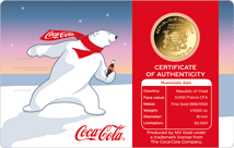 Gold Coca Cola Eisbär Coincard (Auflage: 50.000)