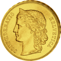 Komplettsatz 10x20 Schweizer Franken Gold Helvetia (1883-1896)