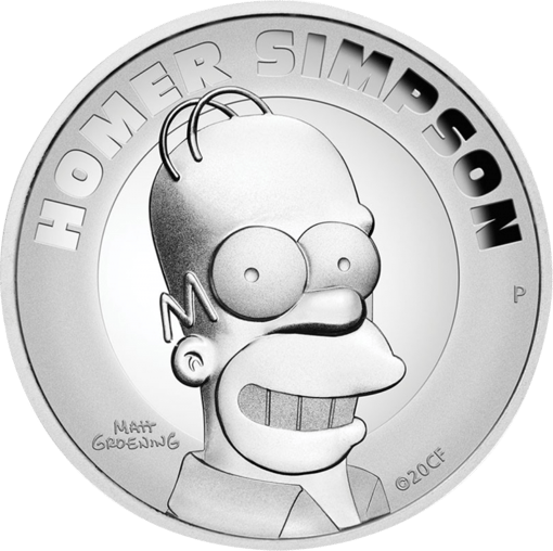 2 Unze Silber Homer Simpson 2021 PP HR (Auflage: 2.000 | Polierte Platte | High Relief)