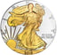 1 Unze Silber American Eagle 2012 (teilvergoldet)