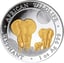 1 Unze Silber Somalia Elefant 2014 (teilvergoldet)