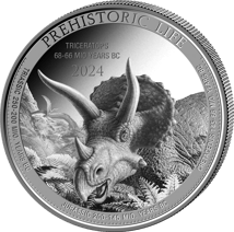 1 Unze Silber Prehistoric Life Triceatops 2024 (Auflage: 10.000)