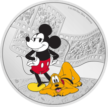 3 Unze Silber Pluto Mickey & Friends Walt Disney 2023 (Auflage: 1.000 | coloriert | Polierte Platte)