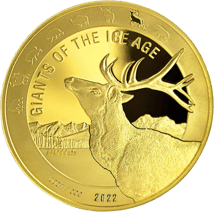 1 Unze Gold Giganten der Eiszeit - Rentier 2022 (Auflage: 1.000 | Polierte Platte)