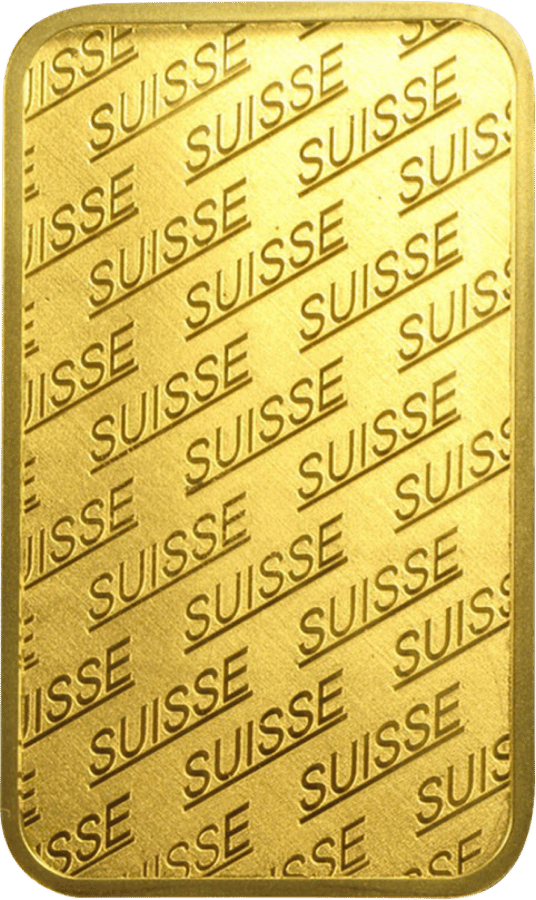 Goldbarren 1 Unze · Seite mit dem Schriftzug SUISSE