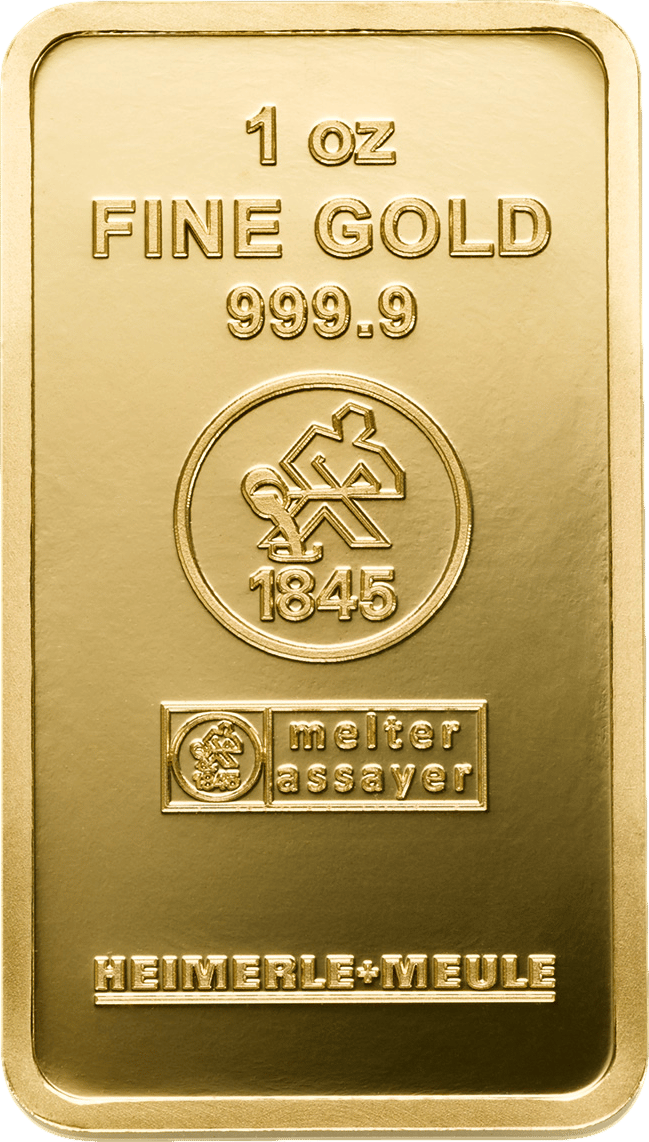 Geprägter Goldbarren von Heimerle + Meule, 1 oz