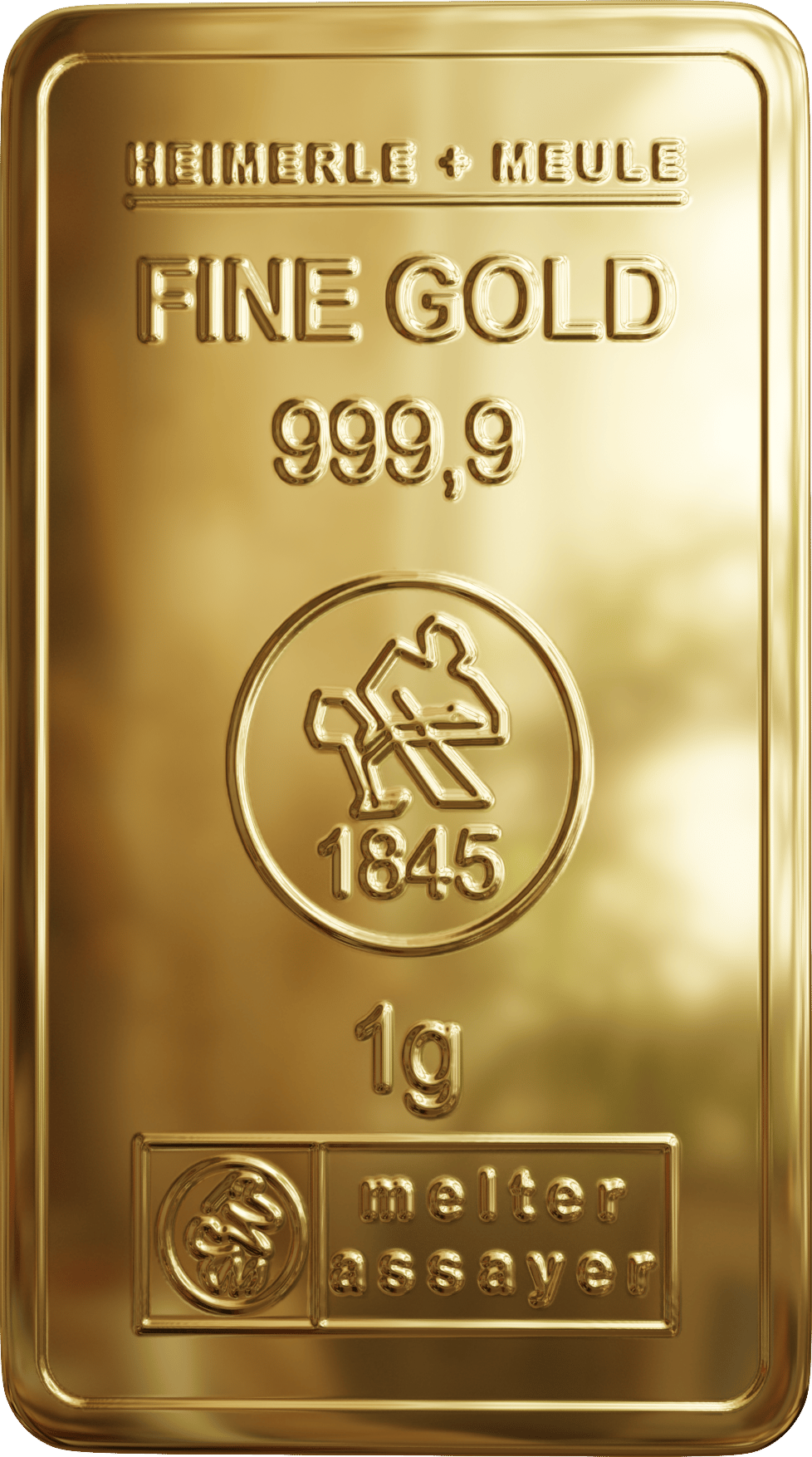 Der Goldbarren zu 1 g von Heimerle + Meule aus der Karte