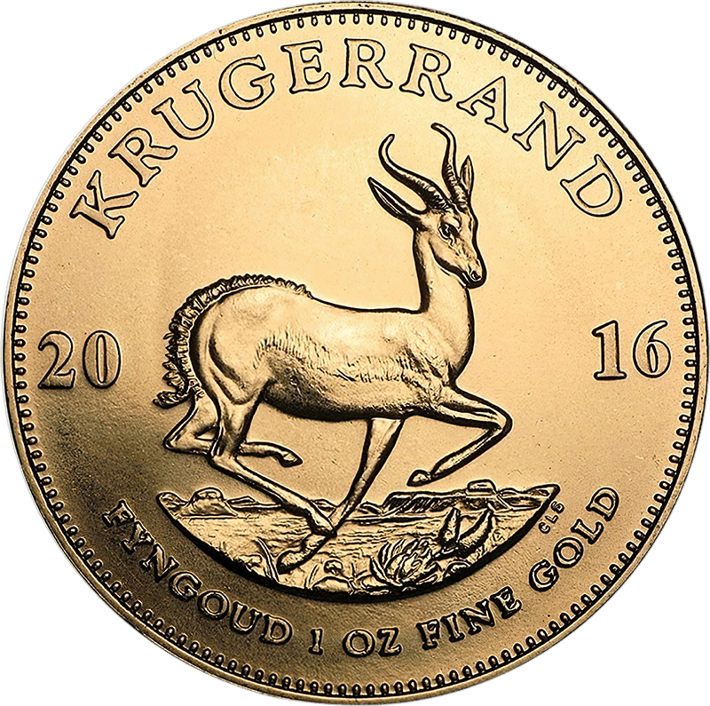 1 Unze Gold Krügerrand — Paul Kruger und der Springbock