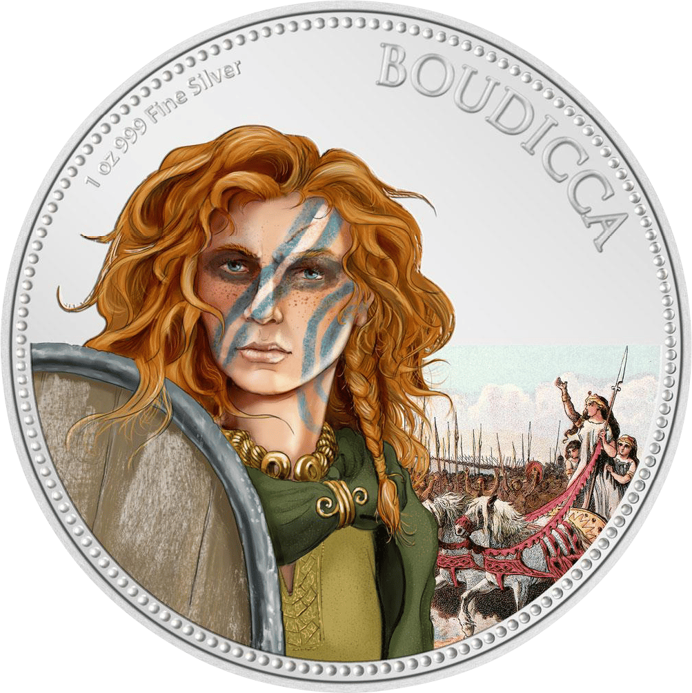Boudicca, 1 oz silver 2022 · design side