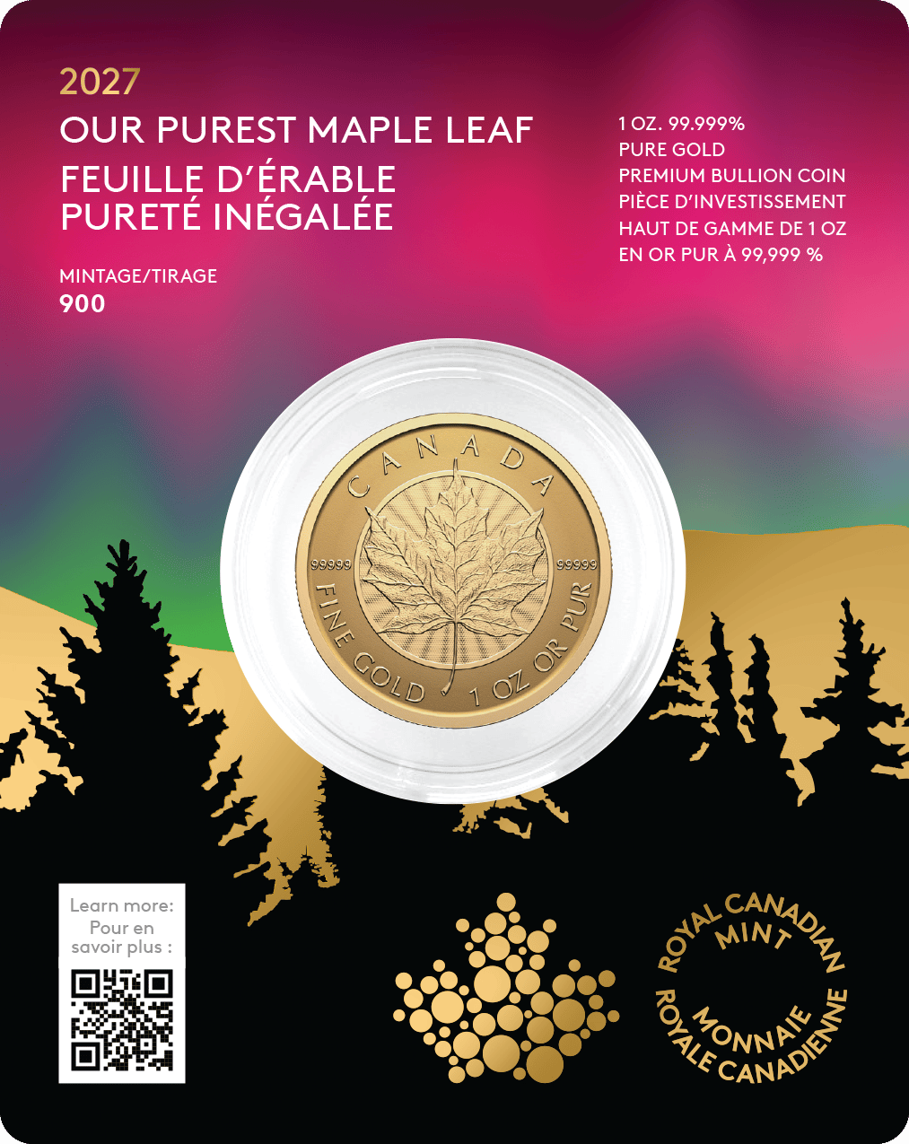 1 ounce of gold · Front of the card