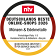Deutschlands Beste Online-Shops 2026 - Münzen & Edelmetalle - Preisträger Platz 1-3 (ntv & DISQ)