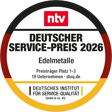 Deutscher Service-Preis 2026 - Edelmetalle - Preisträger Platz 1-3 (ntv)