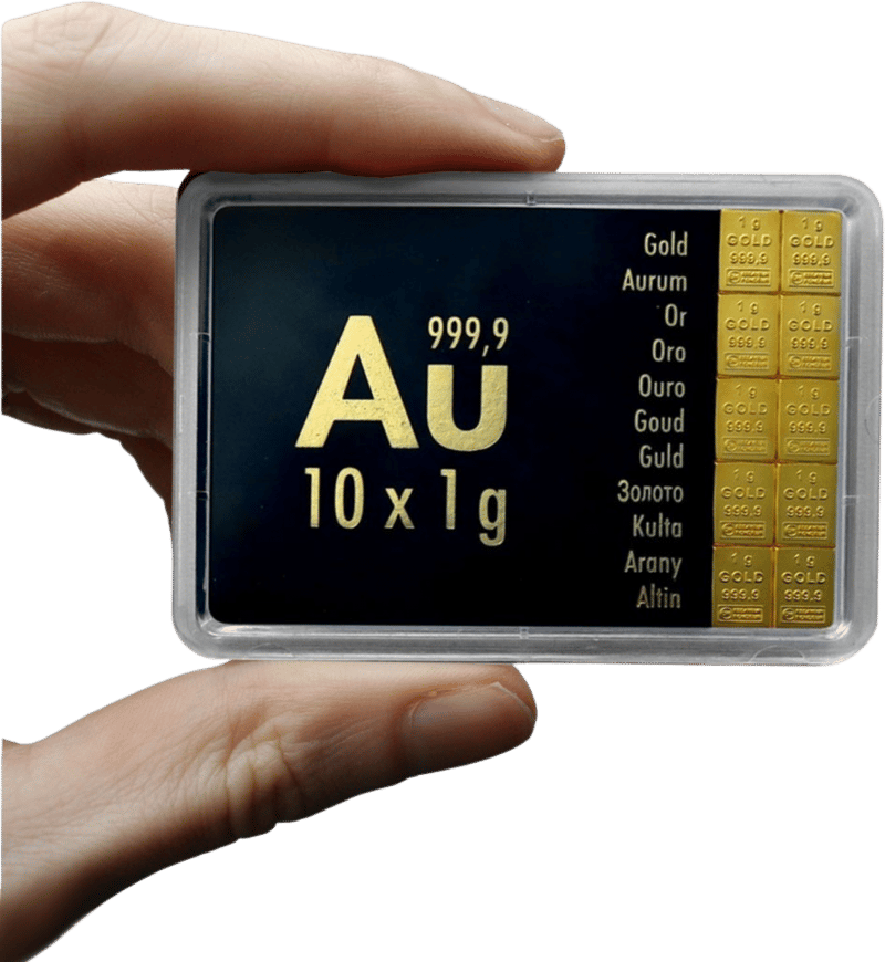 CombiBar 10 × 1 g · The card in a hand