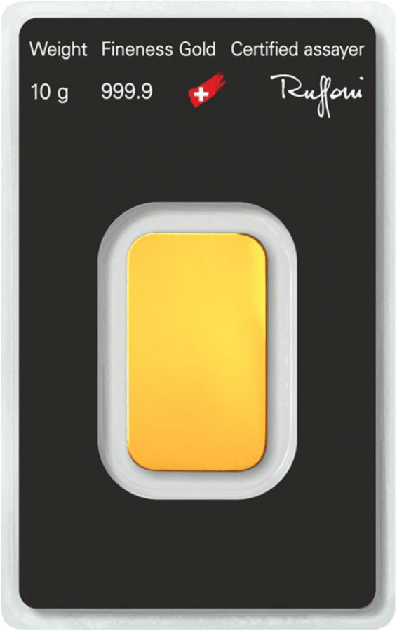 Back of the card with weight, fineness, a Swiss cross and the signature of the sworn precious metals assayer