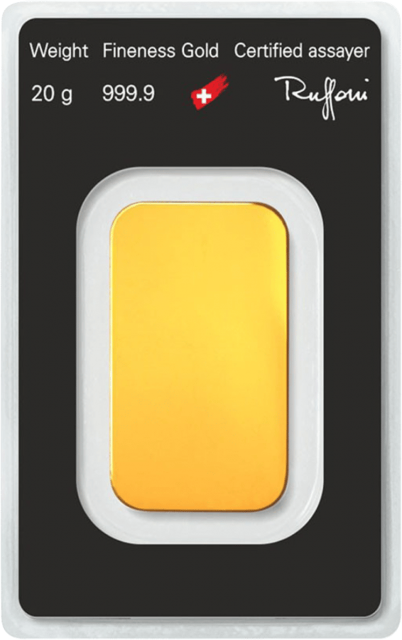 Back of the card with weight, fineness, a Swiss cross and the signature of the sworn precious metals assayer