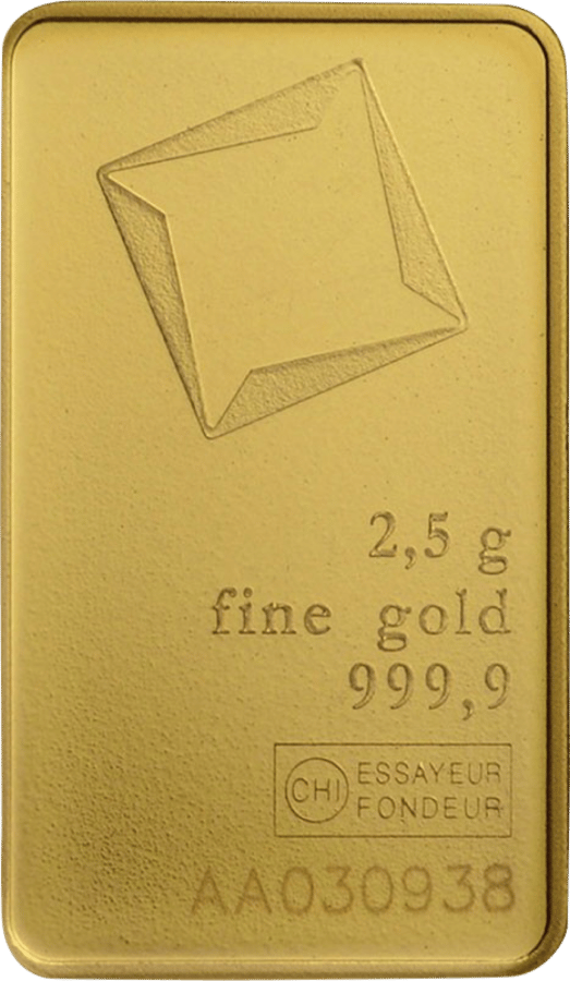 2.5 g minted bar · Front