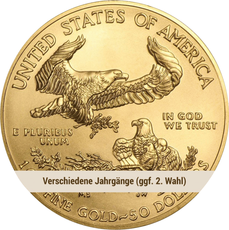 Detail of the reverse in the sample image: an eagle with an olive branch flies above the nest with a second eagle and hatchlings