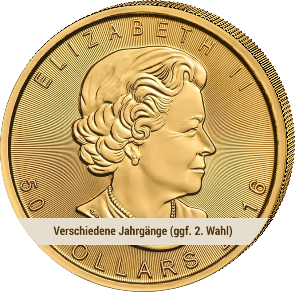 1 Unze Gold, verschiedene Jahrgänge · Bildnisseite
