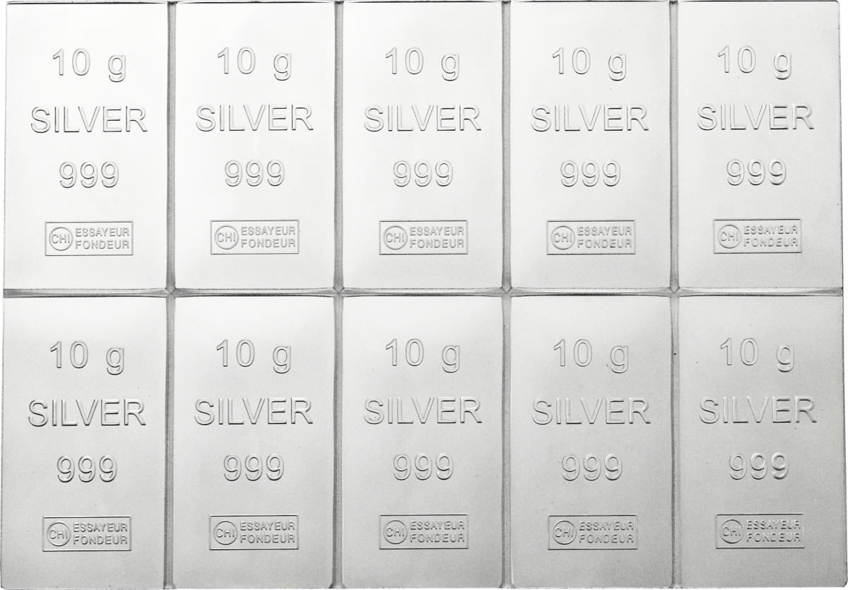 Silbertafel 10 × 10 g