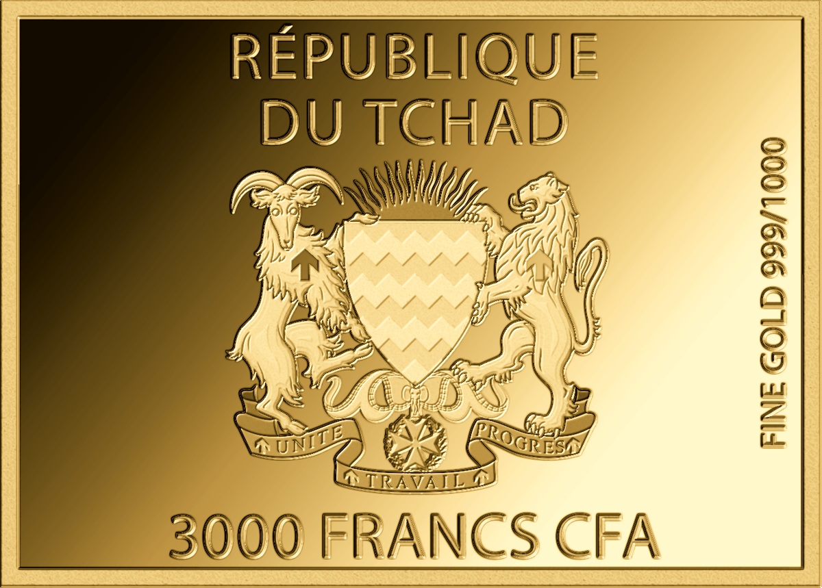 Wertseite mit Staatswappen und 3000 FRANCS CFA