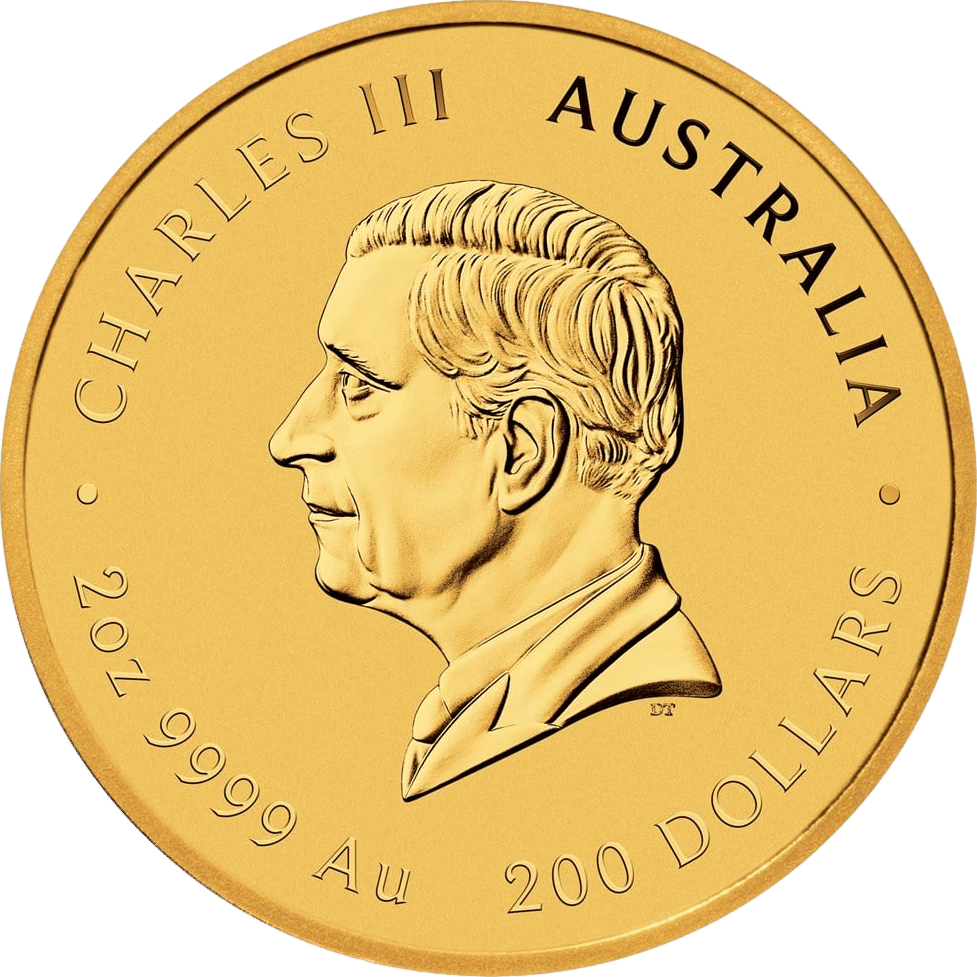 Imagen de la cara de la efigie: el rey Charles III de perfil, la leyenda CHARLES III y AUSTRALIA, abajo el valor nominal