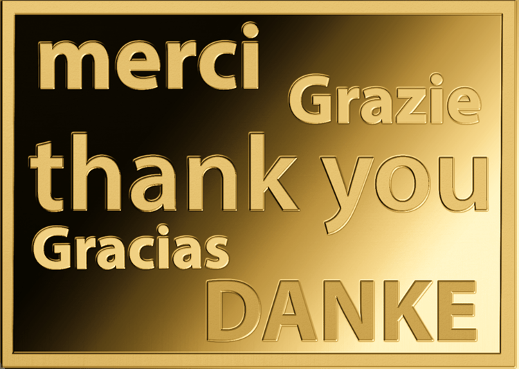 Goldmünze Merci · Bildseite