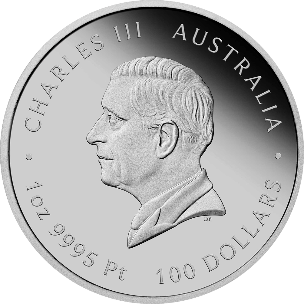 Imagen de la cara de la efigie: el rey Charles III de perfil, la leyenda CHARLES III y AUSTRALIA, abajo el valor nominal