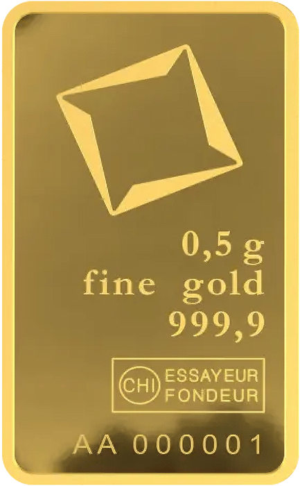 0.5 g minted bar · Front