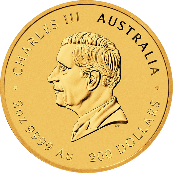 Image of the effigy side: King Charles III in profile, the inscription CHARLES III and AUSTRALIA, the face value at the bottom