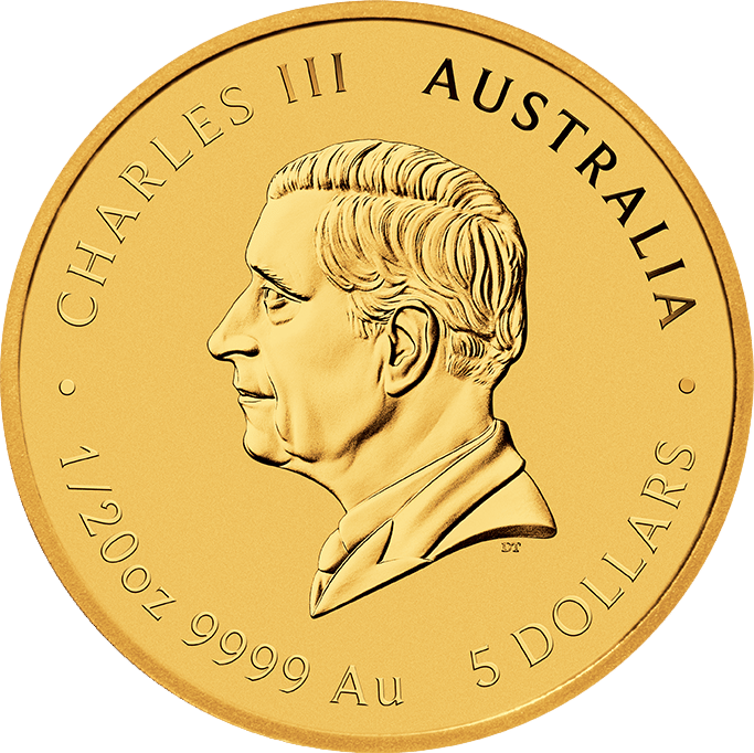 Image of the effigy side: King Charles III in profile, the inscription CHARLES III and AUSTRALIA, the face value at the bottom