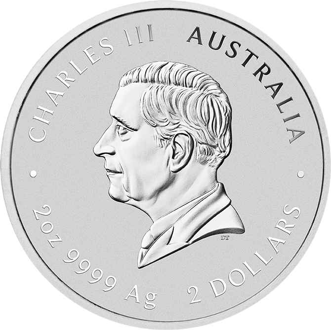 Image of the effigy side: King Charles III in profile, the inscription CHARLES III and AUSTRALIA, the face value at the bottom