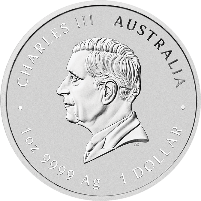 Image of the effigy side: King Charles III in profile, the inscription CHARLES III and AUSTRALIA, the face value at the bottom